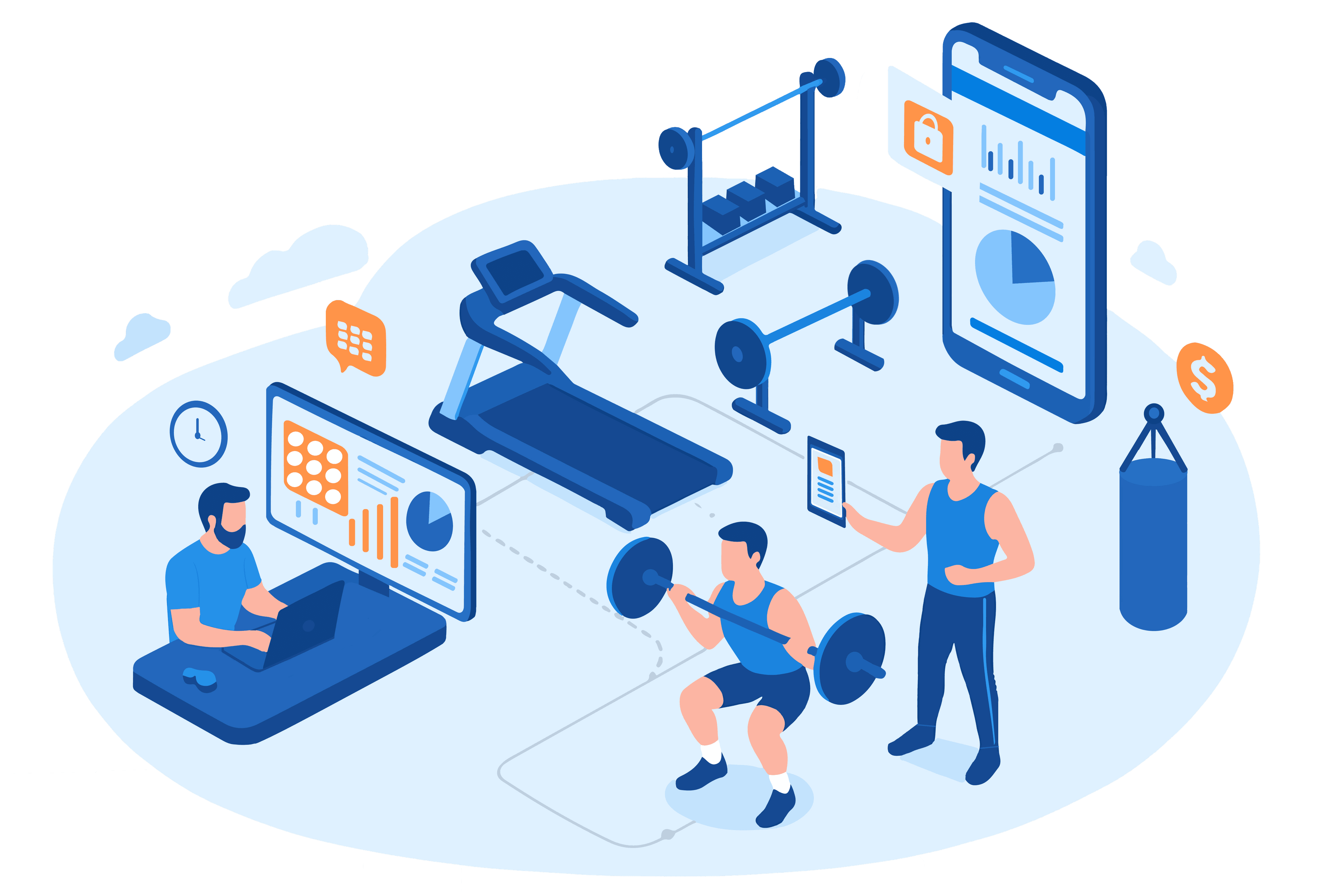 پیش‌نمایش پنل نرم‌افزار مدیریت باشگاه بدنسازی باشگاتو در دسکتاپ و موبایل